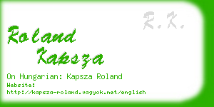 roland kapsza business card